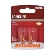 Sylvania 194NA Long Life Automotive Mini Bulb, Pack of 2.