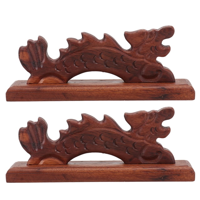 Miangastore 2Pcs Calligraphy Painting Brush Holder Chinese Brush Rack Wooden Ink Brush Shelf