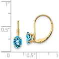 thumbnail image 2 of 14K Yellow Gold 6X4mm Oval Blue Topaz Leverback Earrings (16 X 4) Made In India xlb114bt, 2 of 5