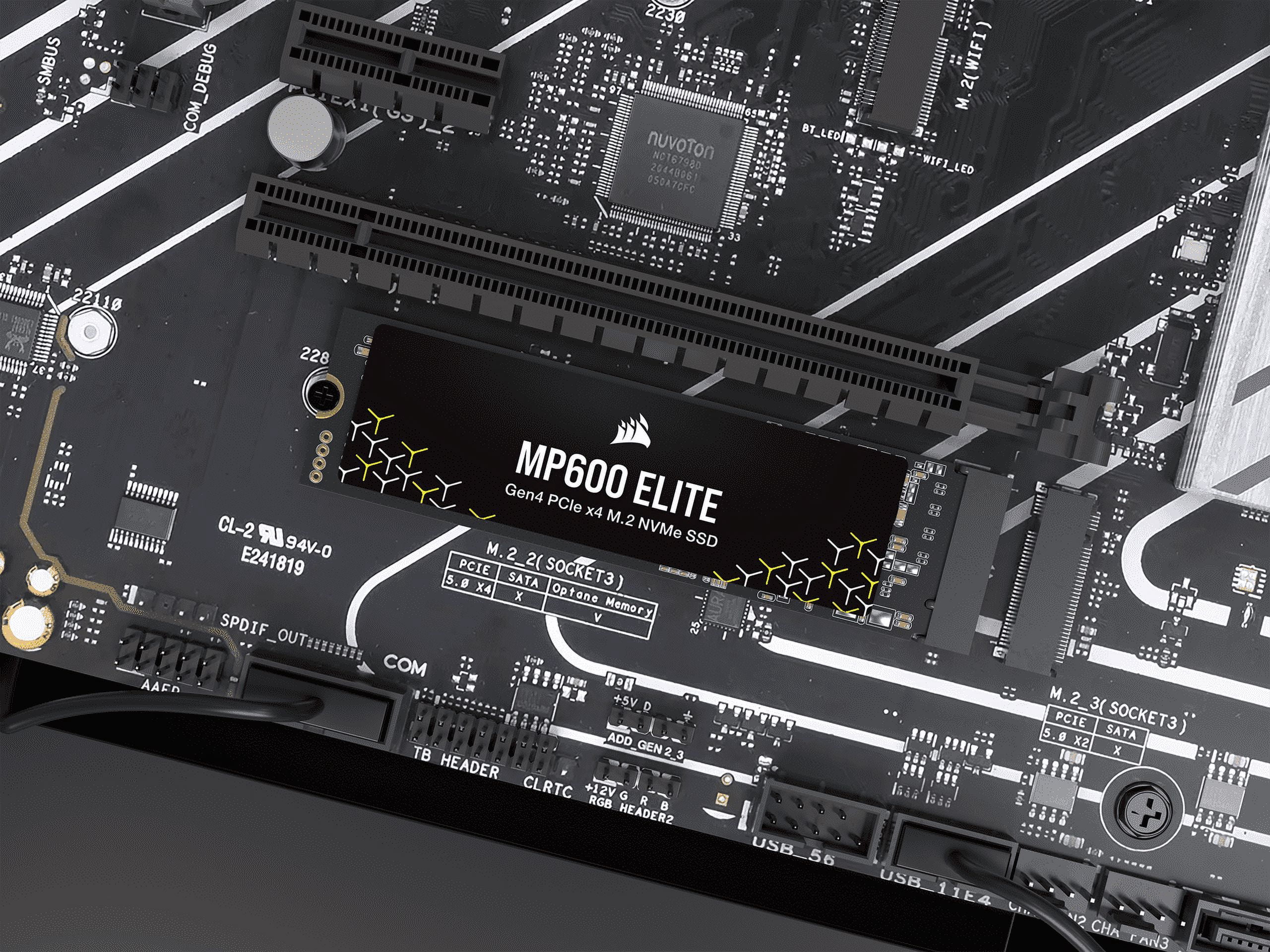Corsair MP600 Elite M.2 2280 2TB PCI-Express 4.0 x4, NVMe 1.4 3D TLC Internal Solid State Drive Up to 7000 MB/sec (SSD) CSSD-F2000GBMP600ENH