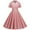 Pink, variant on XFLWAM Women Notch Lapel Vintage V-Neck Cocktail Swing Dress 50s 60s Button up 1950s Rockabilly Prom Midi Evening Dress with Pockets Purple M