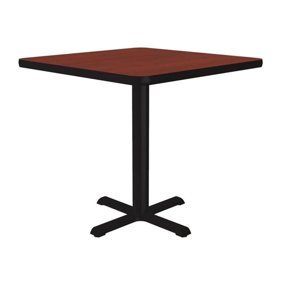 Correll SXT30S-21-98-21 30 in. X-Base High Pressure Laminate Cafe & Breakroom Table with Stamped Steel Base - Cherry - Square