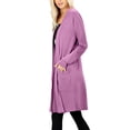 thumbnail image 2 of J. METHOD Women's Open Front Long Sleeve Cardigan Casual Basic Lightweight Soft Sweater with Slouchy Pockets NEWJ1440 Dark Mauve XL, 2 of 5