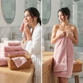 thumbnail image 2 of KAHAF COLLECTION 6 Piece Towel Set Pink – 100% Ringspun Cotton Soft & Highly Absorbent – Includes 2 Bath Towels, 2 Hand Towels & 2 Washcloths – Quick Dry, Durable, and Luxurious Bathroom Ess, 2 of 8