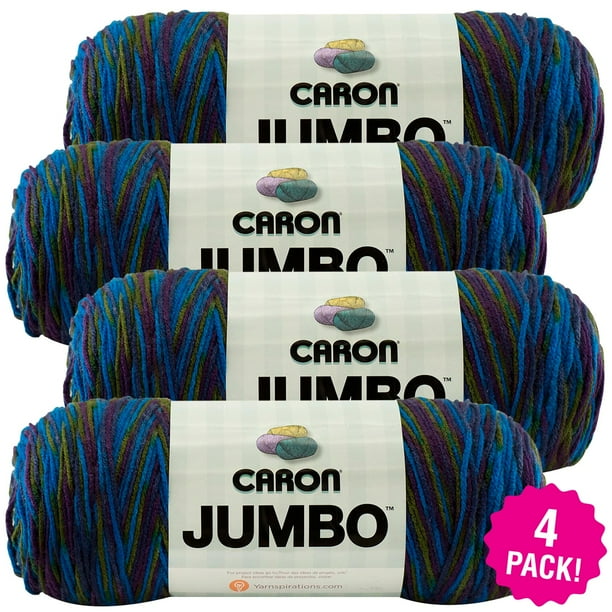 Caron Jumbo Print Yarn Peacock, Multipack of 4