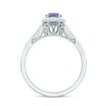 thumbnail image 2 of Rosec Jewels Natural Tanzanite Engagement Ring with Halo - 5 mm - Vintage Style Tanzanite Diamond Ring - AAA Grade - with Jewelry Box, 10K White Gold, US 10.00, 2 of 9