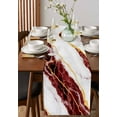 thumbnail image 4 of Marble Red Table Runner 36 Inches, Gold Foil Ceramic Style Cracks Scratches Bed Runner Dresser Scarves Tabletop for Indoor Outdoor Parties/Ceremony/Banquet, 13"x 36", 4 of 8