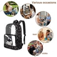 thumbnail image 5 of SEANATIVE Clear Backpacks for Girls Boys Preschool Elementary Kids Clear Backpack Transparent Bookbag See Through Daypack PVC Heavy Duty School Bag, Black Cat Book Coffee Print, 5 of 7