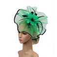thumbnail image 5 of Women Cocktail Headwear, Girls Organza Feather Flower Decorative Hair Hoop for Tea Party, Wedding, Costume Party, 5 of 8