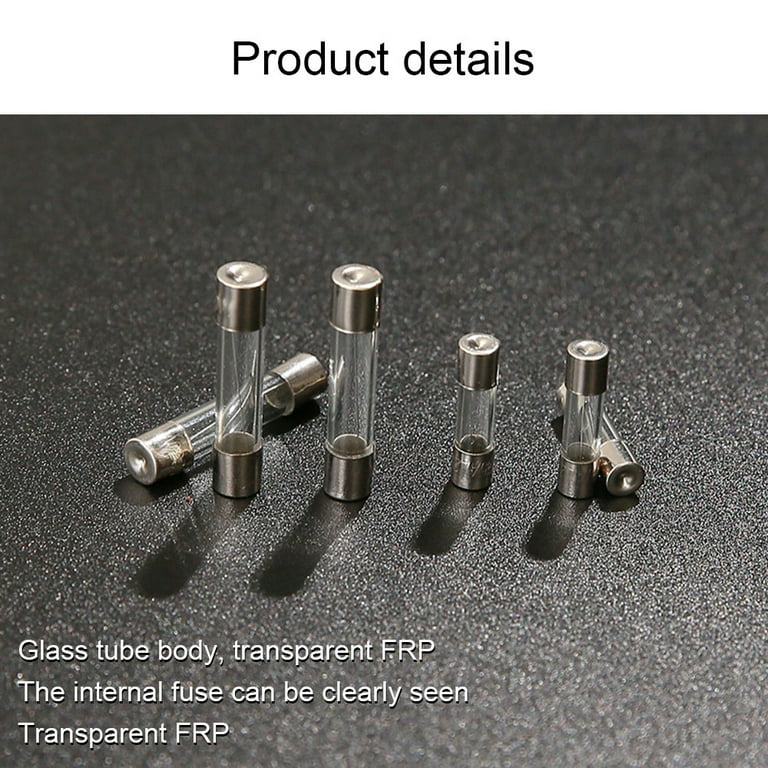 Glass Tube Fuse Kit - 100 Pcs Assorted (0.2A To 30A) With Plastic Storage Box, Car & Electronic Use