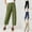 Khaki, variant on Jacenvly linen pants women Wide Leg Pants Long High Waisted Pocket Plain pants for women Casual Loose Solid Color Elastic Waist Comfortable Ankle-Length Pants