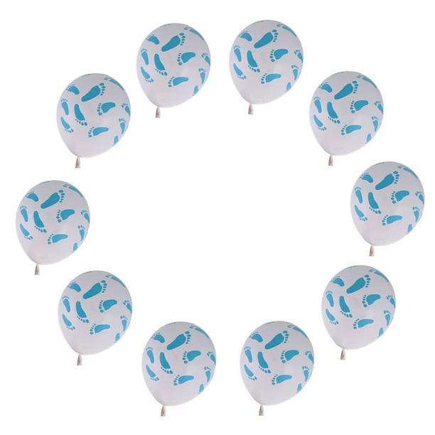 Paquete de Látex con Huellas de Bebé O Niño Baby Shower Decoración de Revelación de Género 10" Azul Yotijar Globos de látex