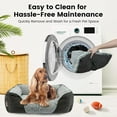 thumbnail image 2 of Washable Dog Bed with Removable Cushion for Medium Small Dogs Easy to Wash Pet Sofa Bed with Side Rectangle Bolster Cat Bed Calming Cuddle Puppy Bed Slip Bottom CM, 2 of 6