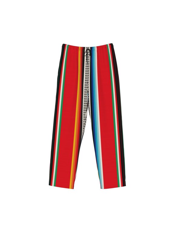 Kdxio Mexican Serape Blanket Stripes Print Men's Sleep Pajama Pant Lounge Pants with Pockets