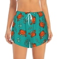 thumbnail image 2 of Pofeuu Colorful Crab Print Women's Athletic Shorts Running Workout Shorts Tummy Control Quick Dry Gym Shorts with Pockets Double layer sports shorts-X-Large, 2 of 7