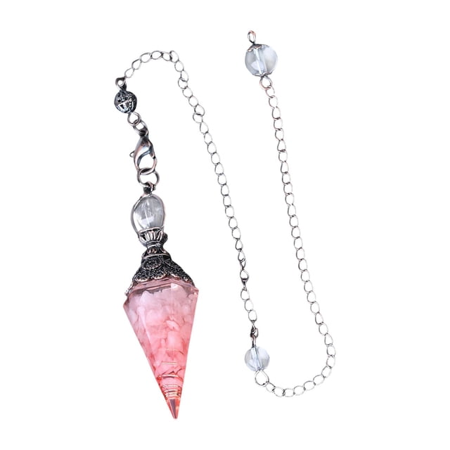 s de cristal Colgante de de adivinación con punta hexagonal , Rosado Salvador Péndulo Colgante