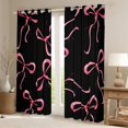 thumbnail image 2 of jejeloiu Cartoon Bow Tie Black Out Curtains,Kawaii Bowknot Print Curtains Pack of 2 (42x63 Each),Pink Bowtie Ribbon Bedroom Curtains For Girls Kids,Microfiber Bedroom Decor, 2 of 6