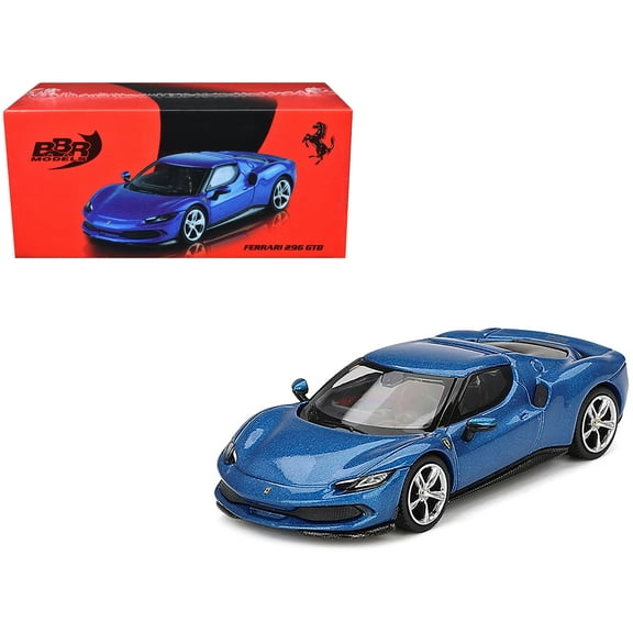 Ferrari 296 GTB Blue Corsa 1/64 Diecast Model Car by BBR
