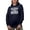 Navy Blue, variant on I'm Here Because You Broke Something - Funny Repairman or Technician Quote, Black Hooded Sweatshirt or Hoodie, Large