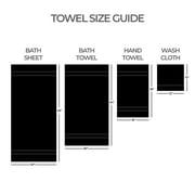 Mainstays Performance Cotton Washcloth, Super Soft Quick Dry Fade Resistant, Solid Black