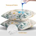 thumbnail image 4 of Watercolor Flowers Beige Throw Pillow Covers 18x18 Inch Set of 2, Spring Summer Retro Botanical Waterproof Outdoor Pillow Covers, Decorative Cushion Pillowcases for Couch, Sofa, Bed, Garden, Patio, 4 of 9