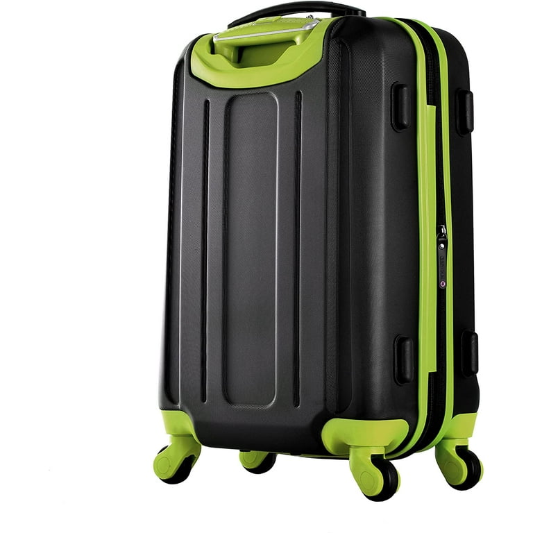 Olympia U.S.A. Apache Expandable Hardside Carry On Luggage Spinner Suitcase with Laptop Compartment Black Lime Walmart