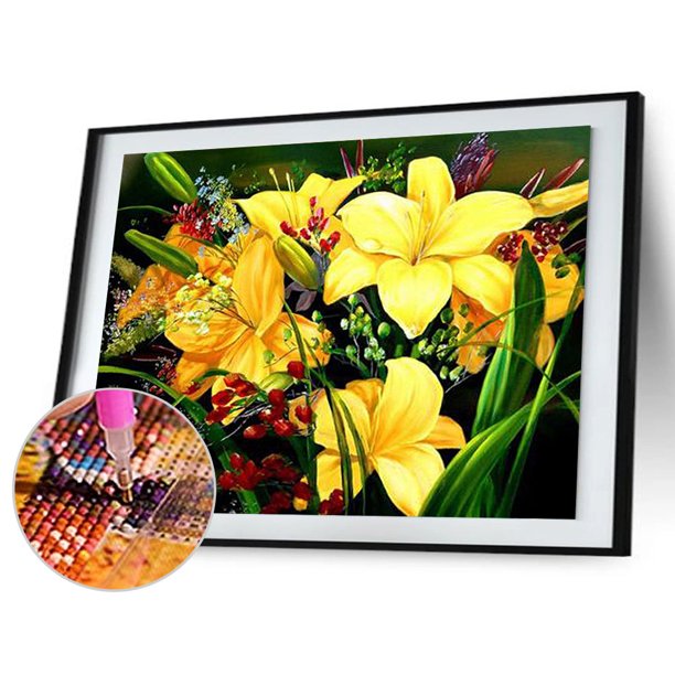 Cuadros Decorativos Lily bricolaje completo taladro redondo diamante pintura bordado Kit cruz puntada Set Sywqhk Nuevos Originales