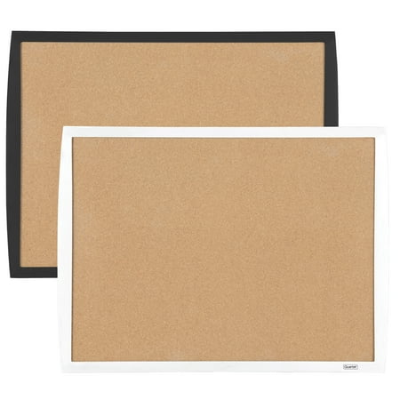 Quartet Bulletin Board, 17" x 23", Natural Cork, Assorted Colors (33271-C)