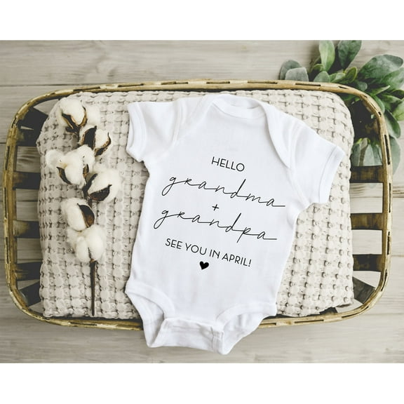 Hello Grandma And Grandpa Onesie Coming Soon Bodysuit, Hi Grandparents Pregnancy Announcement Reveal, Family Gift Bodysuits Cool Baby Clothing, Cute Baby Onesie, BABY BODYSUIT LAT 4424