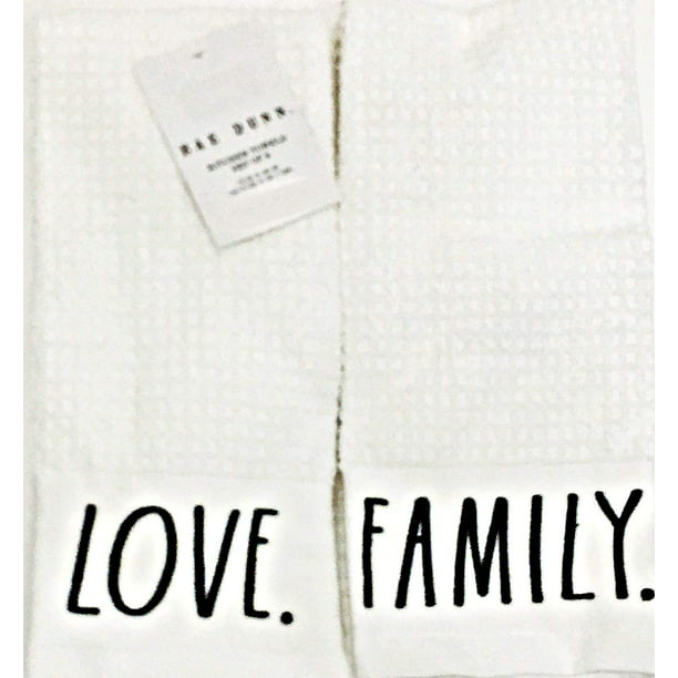 Rae Dunn Farmhouse Black and White Large Letter Kitchen Dish Hand Towels  inscribed: Family & Love | Set of Two | 100% Cotton, Cotton By Brand Rae  Dunn - Walmart.com