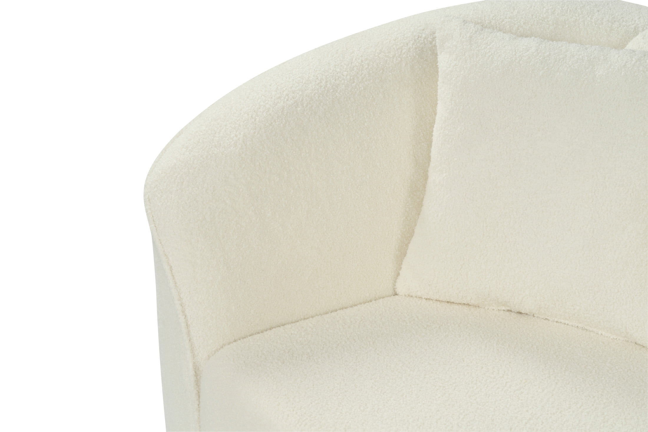 GDF Studio 87.5" Modern 3 Seater Boucle Fabric Curved Sofa Couch with 2 Pillows, Beige