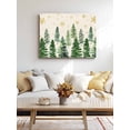 thumbnail image 5 of Christmas Tree Canvas Print Wall Art Framed Canvas Art Wall Decor Winter Xmas Pine Tree Forest Snowflakes Linen Pictures Painting Morden Artwork for Living Room Bedroom, Ready to Hang - 12"x16", 5 of 6