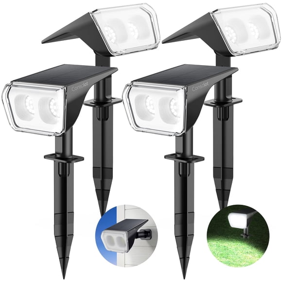Luces Solares de Foco Consciot 24 LED Impermeables Paquete de 4