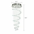 thumbnail image 3 of Fichiouy Luxury Crystal LED Chandelier Rain Drop Spiral Ceiling Light Modern Pendant Lamp, 3 of 7