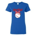 thumbnail image 2 of Wild Bobby, Cute Baseball Mom Ribbon Gift, Mother's Day, Women Graphic T-Shirt, Royal, Small, 2 of 3