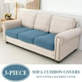 thumbnail image 3 of Couch Cushion Covers Seat Cushion Cover Stretch Couch Cover Separate Sectional Sofa Slipcovers Furniture Protector(3 Pieces for Seat or Sofa Backrest, Blue), 3 of 12