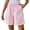 Pink, variant on cocolona Womens Summer Casual Striped Lounge Shorts Elastic Waist Straight Wide Leg Beach Shorts with Pockets