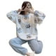 thumbnail image 5 of Pijamas de vellón coral de otoño e invierno para mujer, ropa de casa de franela de vellón grueso de invierno, felpa de invierno, 5 of 5