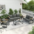 thumbnail image 2 of Aoodor Patio Furniture Loveseat Aluminum Sofa Couch Deep Seat - All-Weather Resistant Outdoor Conversation Set with Thick Cushions, 2 of 9