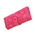thumbnail image 2 of PU cuero billetera larga de color sólido para mujeres con soporte para tarjetas pequeñas en efectivo monedas de monedas consultorio para acampar suministros femeninos regalos rojos Inevent AP009352-01, 2 of 7