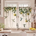 thumbnail image 4 of Lemon Hummingbird Print Semi Sheer Tier Curtains Set of 2 27.56W x 59.06H Rod Pocket Light Filtering Curtains for Kitchen Bathroom, 4 of 8