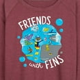 thumbnail image 3 of Pete The Cat - Friends With Fins - Women's Lightweight French Terry Long Sleeve Shirt, 3 of 6