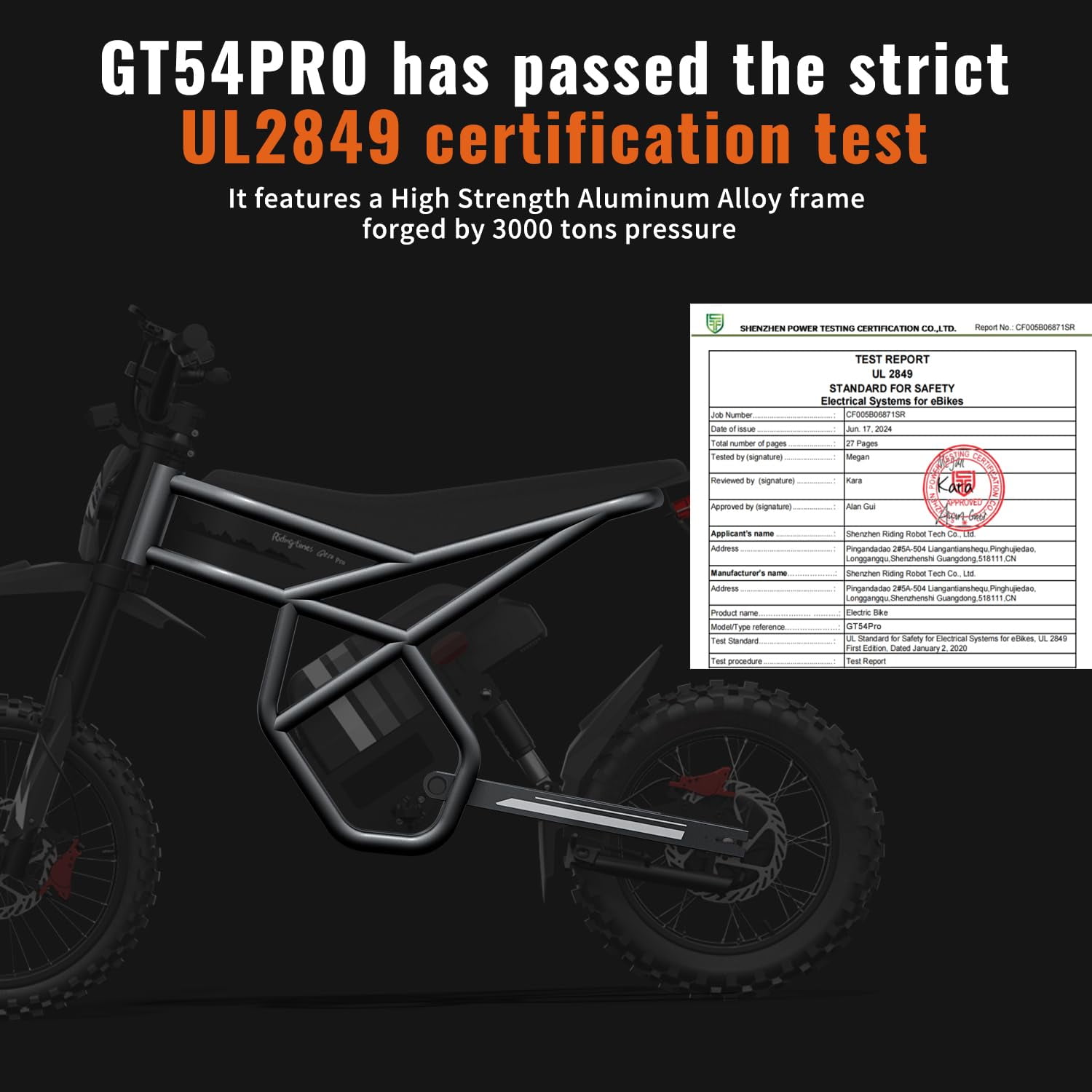 Riding'times GT54 Pro Electric Dirt Bike for Teens Adults, 60V 25AH 40MPH Ebike with 14"/12" Motorcycle Tire, 3000W Dual Hydraulic Brakes Mountain Off-Road Dirtbike