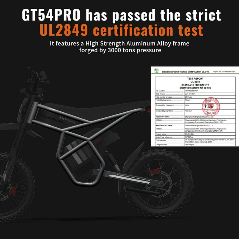 Riding'times GT54 Pro Electric Dirt Bike for Teens Adults, 60V