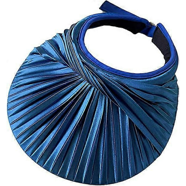 Sombrero de visera para mujer, de ala ancha, con protección UV UPF 53+, plegable, para playa, deportivo, plisado, para verano