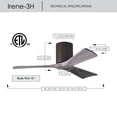 thumbnail image 6 of Matthews Fan Company IR3H-TB-BW-60 Irene 60" Textured Bronze Hugger Ceiling Fan with 3 Barn Wood Blades, Remote and Wall Control, Indoor/Outdoor Damp Rated, 6 of 6