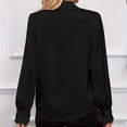 thumbnail image 3 of Yigetop Dressy Tops for Women Women's Button Down Front Long Sleeve Shirts Casual Lapel Neck Blouse Business Work Tops Ladies Tops and Blouses Black 2XL, 3 of 5