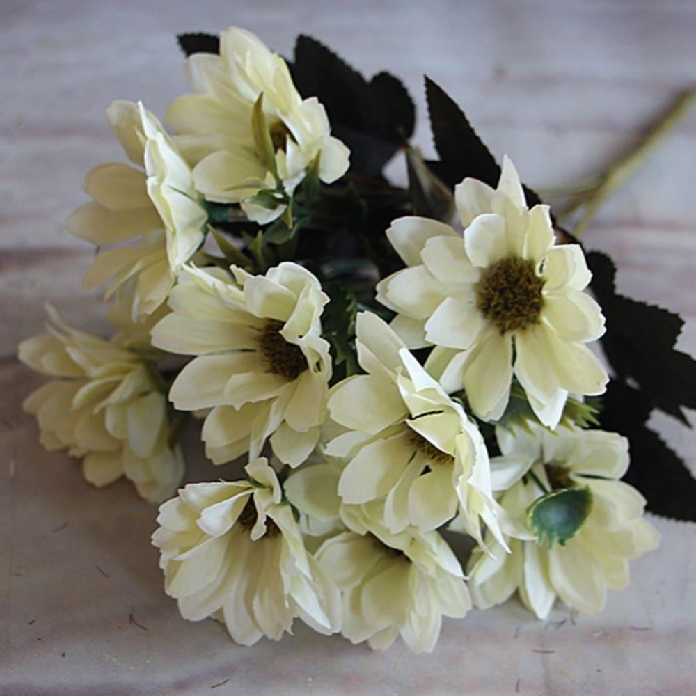 1 Bunch Artificial Fake Silk Daisy Flower Bouquet Wedding 2019 Party Decors H6V3 
