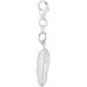 thumbnail image 1 of Colgantes de plumas de 32 mm en plata de ley 925 con clip para collares y joyas., 1 of 9