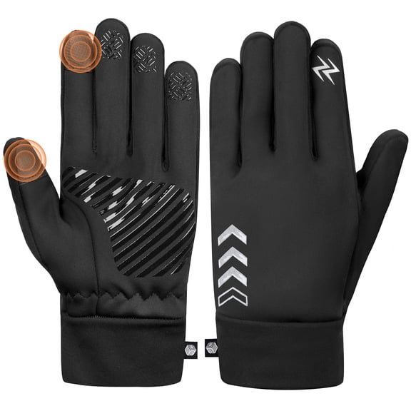 SUN CUBE Winter Gloves for Men Women, Touchscreen Thermal Gloves, Black S